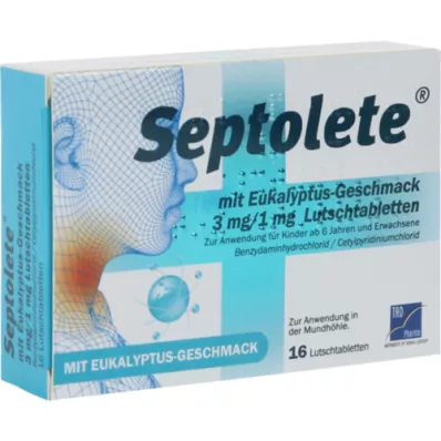 SEPTOLETE met eucalyptussmaak 3mg/1mg Lut.-T., 16 st