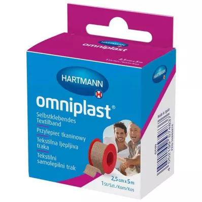 OMNIPLAST Fixatiepleister textieldraad 2,5 cm x 5 m OTC, 1 st OMNIPLAST Fixatiepleister textieldraad 2,5 cm x 5 m OTC, 1 st