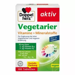 DOPPELHERZ Vegetarische Vitaminen+Mineralen Actief, 100 stuks