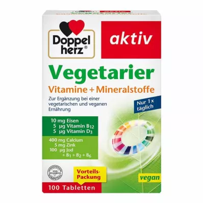 Doppelherz vegetarische vitaminen + mineralen actief, 100 stuks