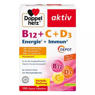 Doppelherz B12+C+D3 depot actieve tabletten, 100 stuks