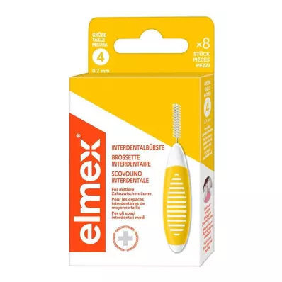 ELMEX Interdentale ragers ISO maat 4 0,7 mm geel, 8 stuks ELMEX Interdentale ragers ISO maat 4 0,7 mm geel, 8 stuks