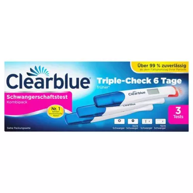 CLEARBLUE Zwangerschap TripleCheck ultra-vroeg, 3 stuks