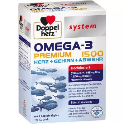 DOPPELHERZ Omega-3 Premium 1500 systeemcapsules, 120 capsules