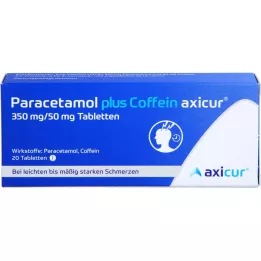 PARACETAMOL plus Cafeïne axicur 350 mg/50 mg tbl, 20 st
