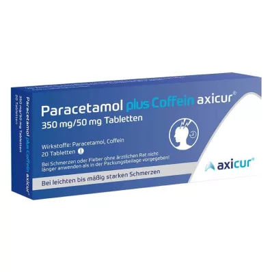 PARACETAMOL plus Cafeïne axicur 350 mg/50 mg tbl, 20 st