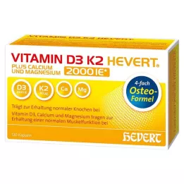 VITAMIN D3 K2 Hevert plus Ca Mg 2000 IE/2 capsules, 120 st