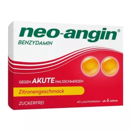 NEO-ANGIN Benzydamine acute keelpijn citroen, 40 stuks