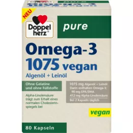 DOPPELHERZ Omega-3 1075 veganistische pure capsules, 80 stuks