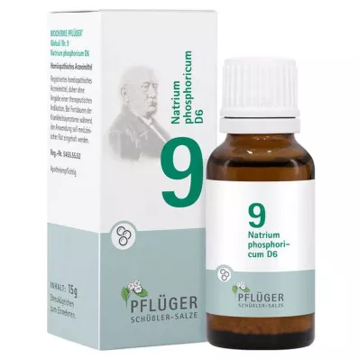 Biochemie Pflueger 9 Natrum fosforicum D 6 bolletjes, 15 g Biochemie Pflueger 9 Natrum fosforicum D 6 bolletjes, 15 g