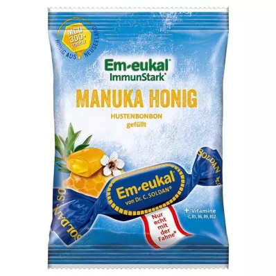 EM-EUKAL Snoepjes Manuka honing gevuld met suiker, 75 g