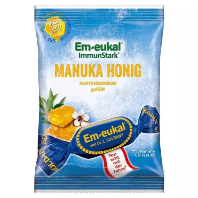 EM Eukal snoepjes Manukahoning gevuld met suiker, 75 g