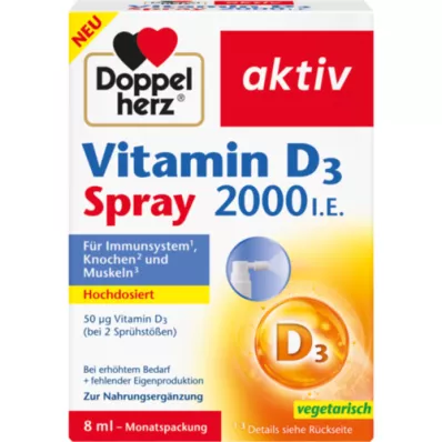 DOPPELHERZ Vitamine D3 2000 I.U. spray, 8 ml