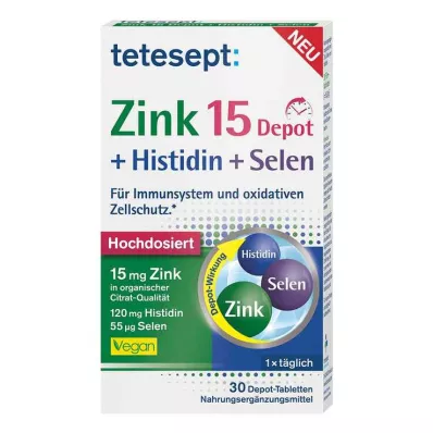 TETESEPT Zink 15 depot+histidine+selenium filmomhulde tabletten, 30 st