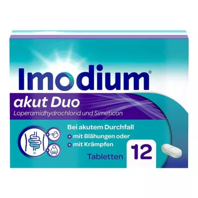 IMODIUM Akut Duo 2 mg/125 mg tabletten, 12 st IMODIUM Akut Duo 2 mg/125 mg tabletten, 12 st