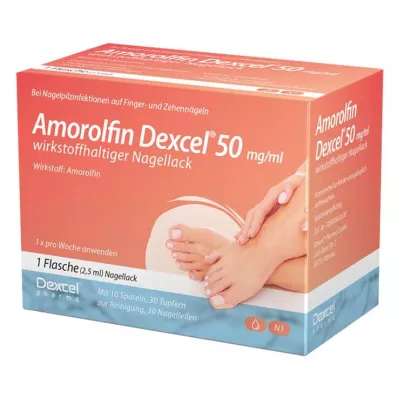 AMOROLFIN Dexcel 50 mg/ml nagellak met werkzame stof, 2,5 ml