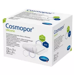 COSMOPOR siliconen wondverband 5x7,2 cm, 25 stuks