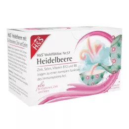 H&amp;S Bosbes met B-vitaminen Zink en Selenium Puff, 20X2,5 g