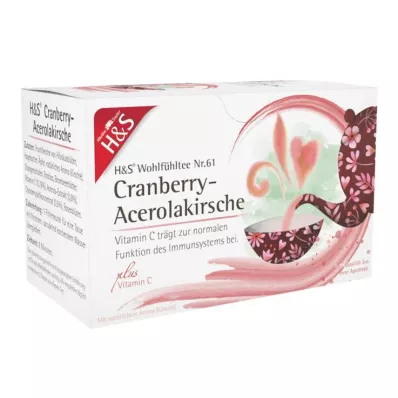 H&amp;S Cranberry-acerolakers met vitamine C-zakje, 20X2,8 g
