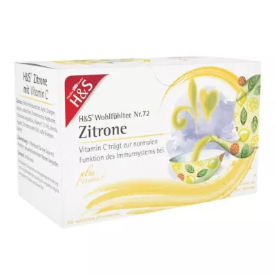 H&amp;S Citroen met vitamine C-filterzak, 20X2,5 g