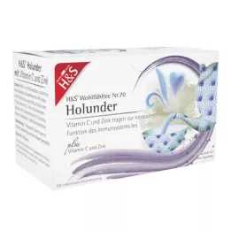 H&amp;S Vlierbes met vitamine C en zink filterzakje, 20X2,5 g