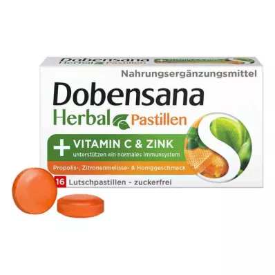 Dobensana Kruidenhoning Vitaminen C &amp; Zinkpastil.(16 stuks)