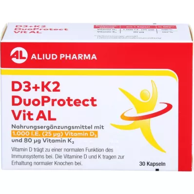 D3+K2 DuoProtect Vit AL 1000 I.E./80 µg Capsules, 30 st