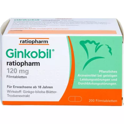 GINKOBIL-ratiopharm 120 mg filmomhulde tabletten, 200 stuks