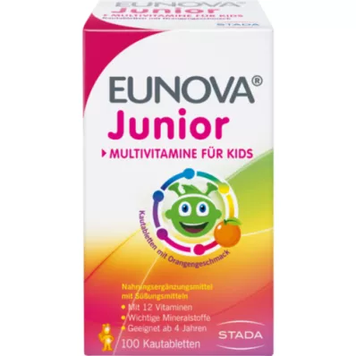 EUNOVA Junior kauwtabletten met sinaasappelsmaak, 100 stuks