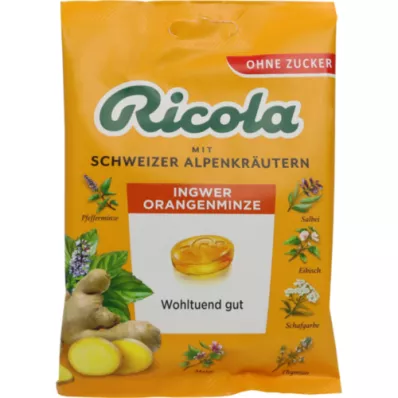 RICOLA o.Z.Beutel Gember Sinaasappel Mint Snoepjes, 75 g