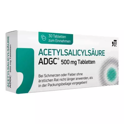 ACETYLSALICYLSÄURE ADGC 500 mg tabletten, 30 st ACETYLSALICYLSÄURE ADGC 500 mg tabletten, 30 st