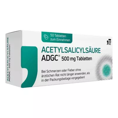 ACETYLSALICYLSÄURE ADGC 500 mg tabletten, 50 st ACETYLSALICYLSÄURE ADGC 500 mg tabletten, 50 st