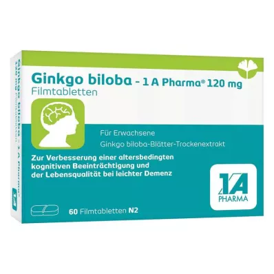 Ginkgo biloba - 1 A Pharma® 120 mg filmomhulde tabletten, 60 stuks Ginkgo biloba - 1 A Pharma® 120 mg filmomhulde tabletten, 60 stuks