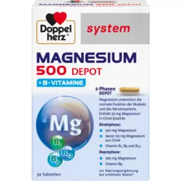 DOPPELHERZ Magnesium 500 Depot systeemtabletten, 30 stuks