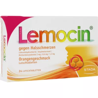 LEMOCIN tegen keelpijn Sinaasappelsmaak Lut., 24 st
