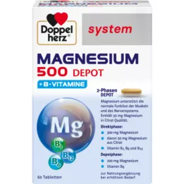 DOPPELHERZ Magnesium 500 Depot systeemtabletten, 60 stuks