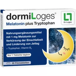 DORMILOGES Melatonine plus tryptofaan filmomhulde tabletten, 30 stuks