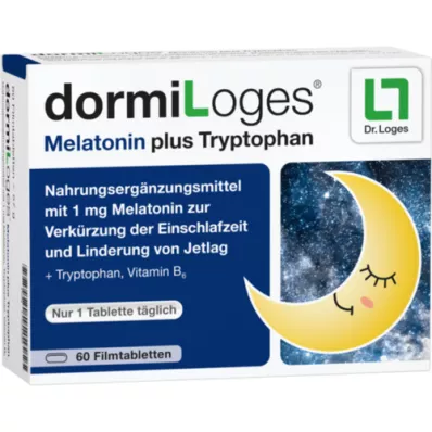 DORMILOGES Melatonine plus tryptofaan filmomhulde tabletten, 60 stuks