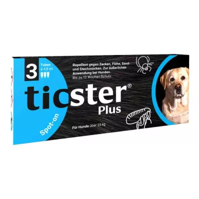 Ticster Plus Spot-on oplossing voor honden zwaarder dan 25 kg (3x4,8 ml) Ticster Plus Spot-on oplossing voor honden zwaarder dan 25 kg (3x4,8 ml)