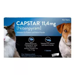 CAPSTAR 11,4 mg tabletten voor katten/kleine honden, 1st