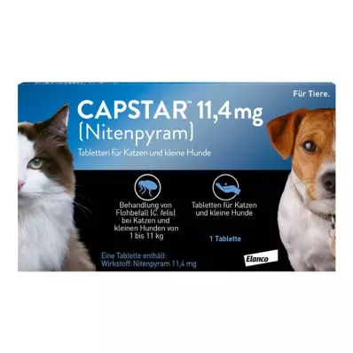 CAPSTAR 11,4 mg tabletten voor katten/kleine honden, 1st