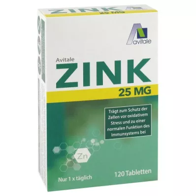 ZINK 25 mg tabletten, 120 stuks ZINK 25 mg tabletten, 120 stuks