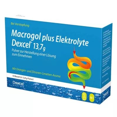 MACROGOL plus Elektrolyten Dexcel 13,7 g PLE, 10 stuks MACROGOL plus Elektrolyten Dexcel 13,7 g PLE, 10 stuks