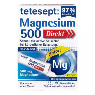 TETESEPT Magnesium 500 Direct Sticks, 20 stuks TETESEPT Magnesium 500 Direct Sticks, 20 stuks