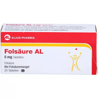 FOLSÄURE AL 5 mg tabletten, 20 stuks