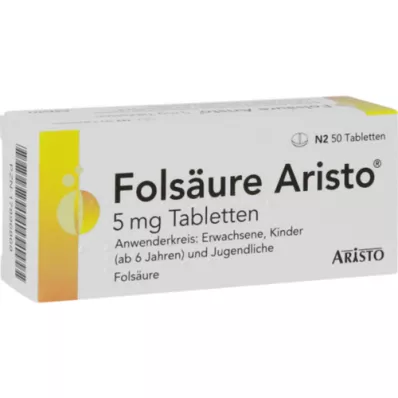 FOLSÄURE ARISTO 5 mg tabletten, 50 stuks