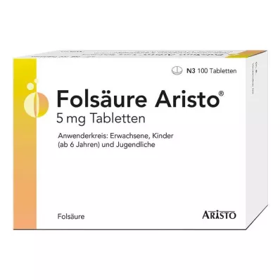 FOLSÄURE ARISTO 5 mg tabletten, 100 st FOLSÄURE ARISTO 5 mg tabletten, 100 st