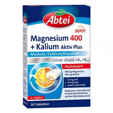 ABTEI Magnesium 400+kalium tabletten, 30 stuks ABTEI Magnesium 400+kalium tabletten, 30 stuks