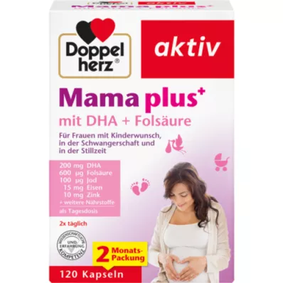 DOPPELHERZ Mum plus met DHA+foliumzuur capsules, 120 stuks