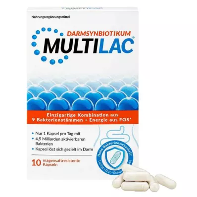 MULTILAC Intestinal Synbiotic enteric capsules, 10 stuks